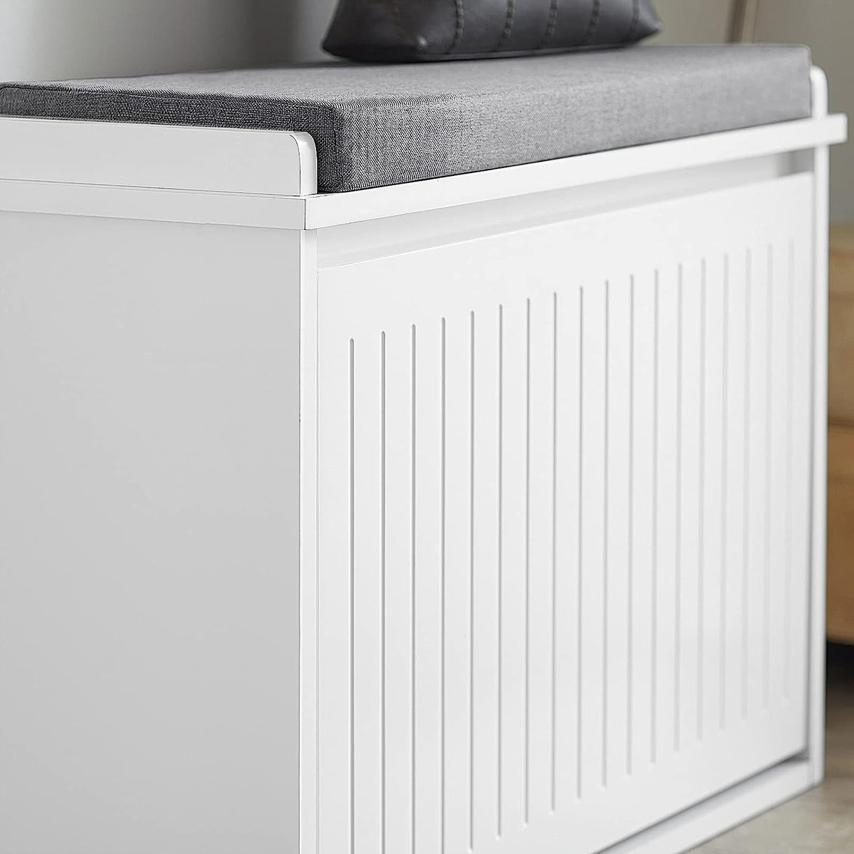 Roses Gap Cushioned Shoe Storage Bench, White image 6