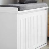 Roses Gap Cushioned Shoe Storage Bench, White image 6