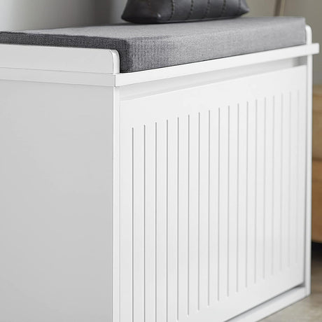 Roses Gap Cushioned Shoe Storage Bench, White image 6