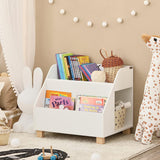 Kids Storage Bookcase, 3 Compartments White
