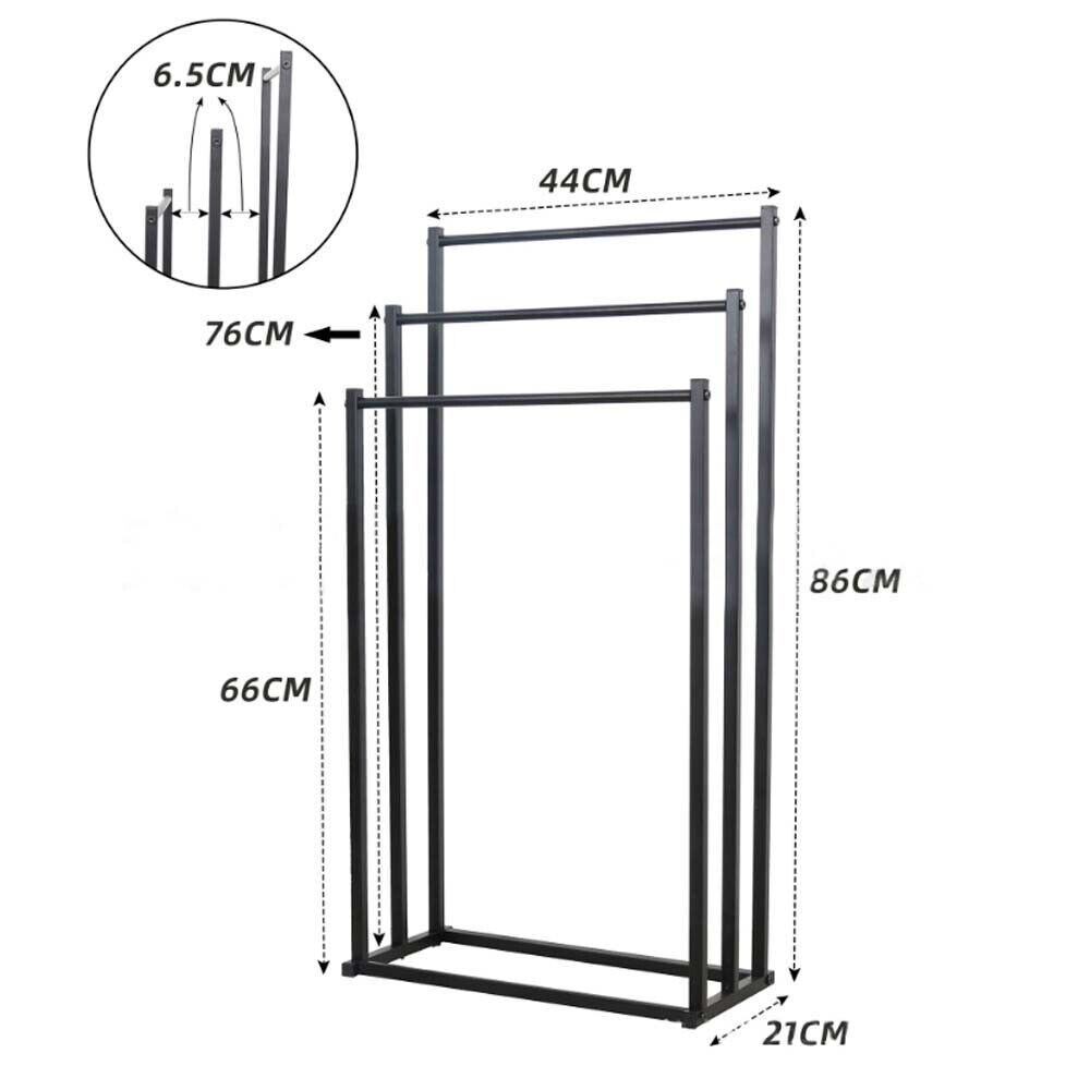 3-Tier Metal Towel Rack Freestanding Bathroom Organiser Rail — Allure Home Collections