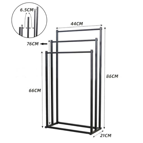 3-Tier Metal Towel Rack Freestanding Bathroom Organiser Rail — Allure Home Collections