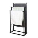 3-Tier Metal Freestanding Towel Rack — Bathroom Rail Shelf and Dryer — Allure Home Collections
