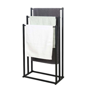 Tweed Heads 3 tier metal freestanding towel rack shelf and dryer in a bathroom