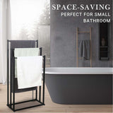 3-Tier Metal Freestanding Towel Rack — Bathroom Rail Shelf and Dryer — Allure Home Collections