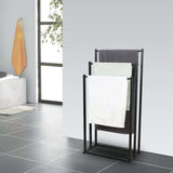 3-Tier Metal Freestanding Towel Rack — Bathroom Rail Shelf and Dryer — Allure Home Collections