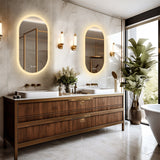 800x500mm LED Bathroom Mirror Oval Anti-Fog Dimmable Wall Mount