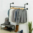 Iron wall mounted clothes rack with shelf