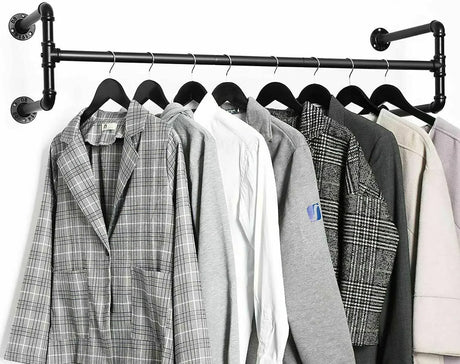 Iron wall mounted clothes rack with shelf