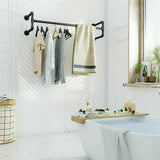 Iron wall mounted clothes rack with shelf
