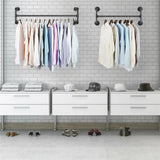 Iron wall mounted clothes rack with shelf