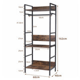 Metal garment rack coat stand with adjustable shelves