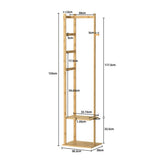 Curlewis Bamboo Coat Rack with Shoe Shelf, Natural