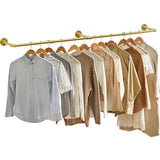 Gold wall mounted clothes rail in vintage iron