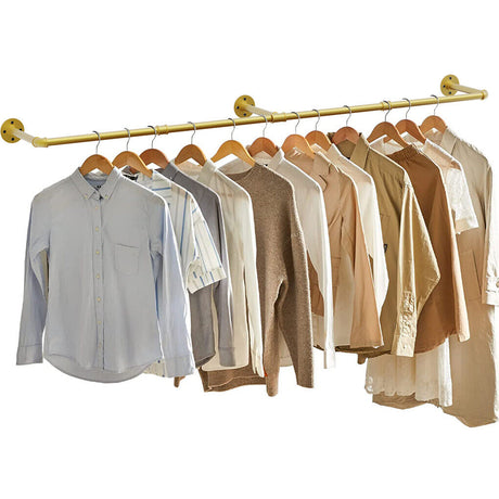 Gold wall mounted clothes rail in vintage iron