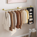 Gold wall mounted clothes rail in vintage iron