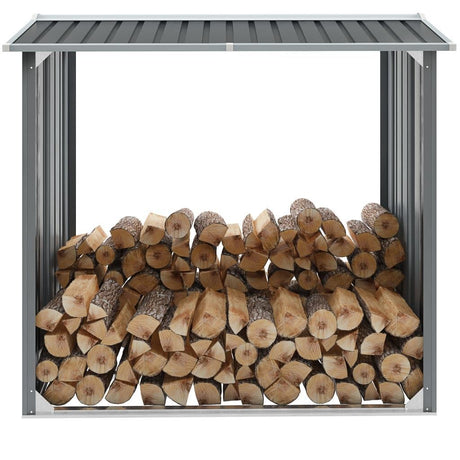 Steel outdoor log storage shed with raised floor, 172 x 91cm