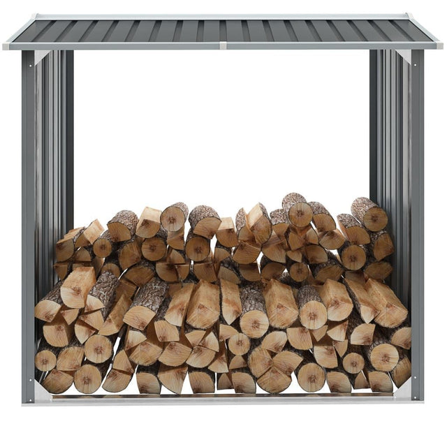 Steel outdoor log storage shed with raised floor, 172 x 91cm