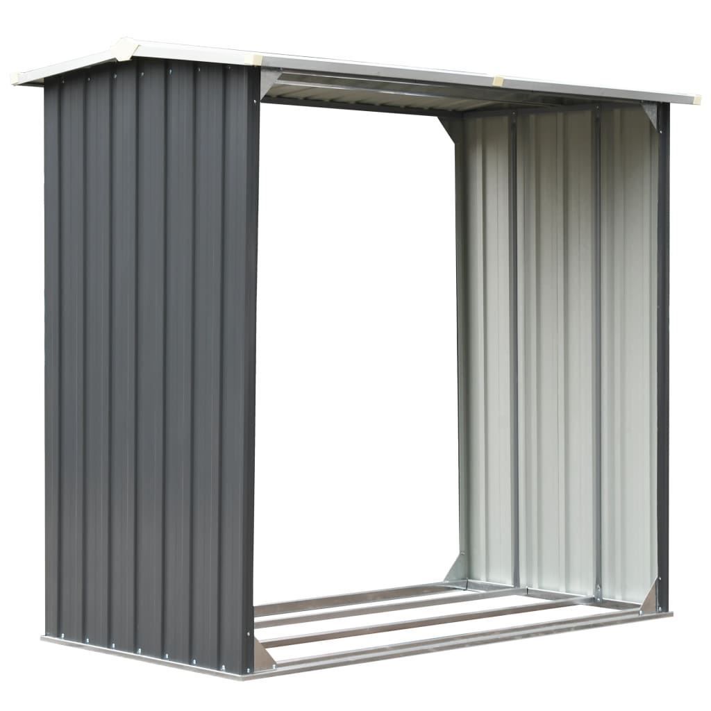 Steel outdoor log storage shed with raised floor, 172 x 91cm (view 2)