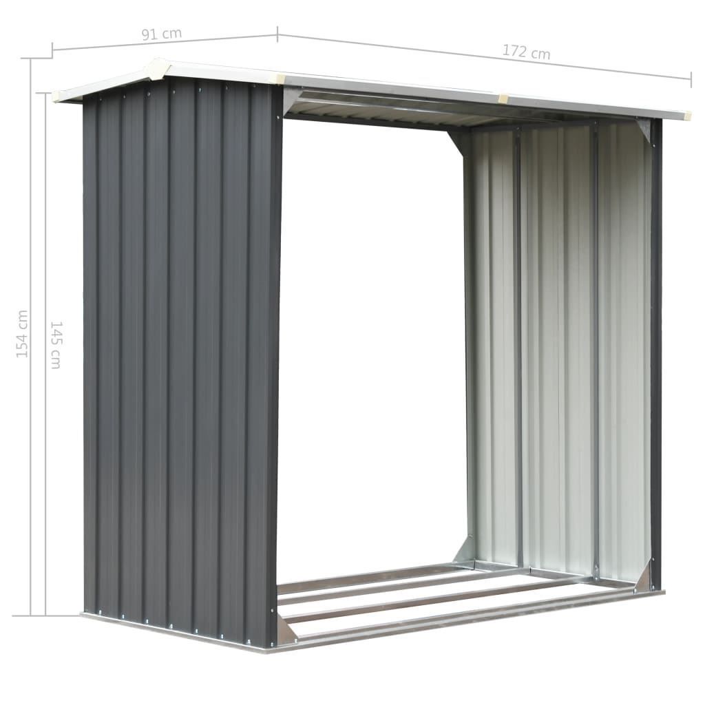 Steel outdoor log storage shed with raised floor, 172 x 91cm (view 6)