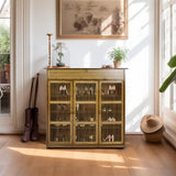 XXL 4-Tier Bamboo Shoe Rack Cabinet with Doors and Drawers — 16 to 18 Pairs — Allure Home Collections