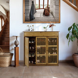 XXL 4-Tier Bamboo Shoe Rack Cabinet with Doors and Drawers — 16 to 18 Pairs — Allure Home Collections