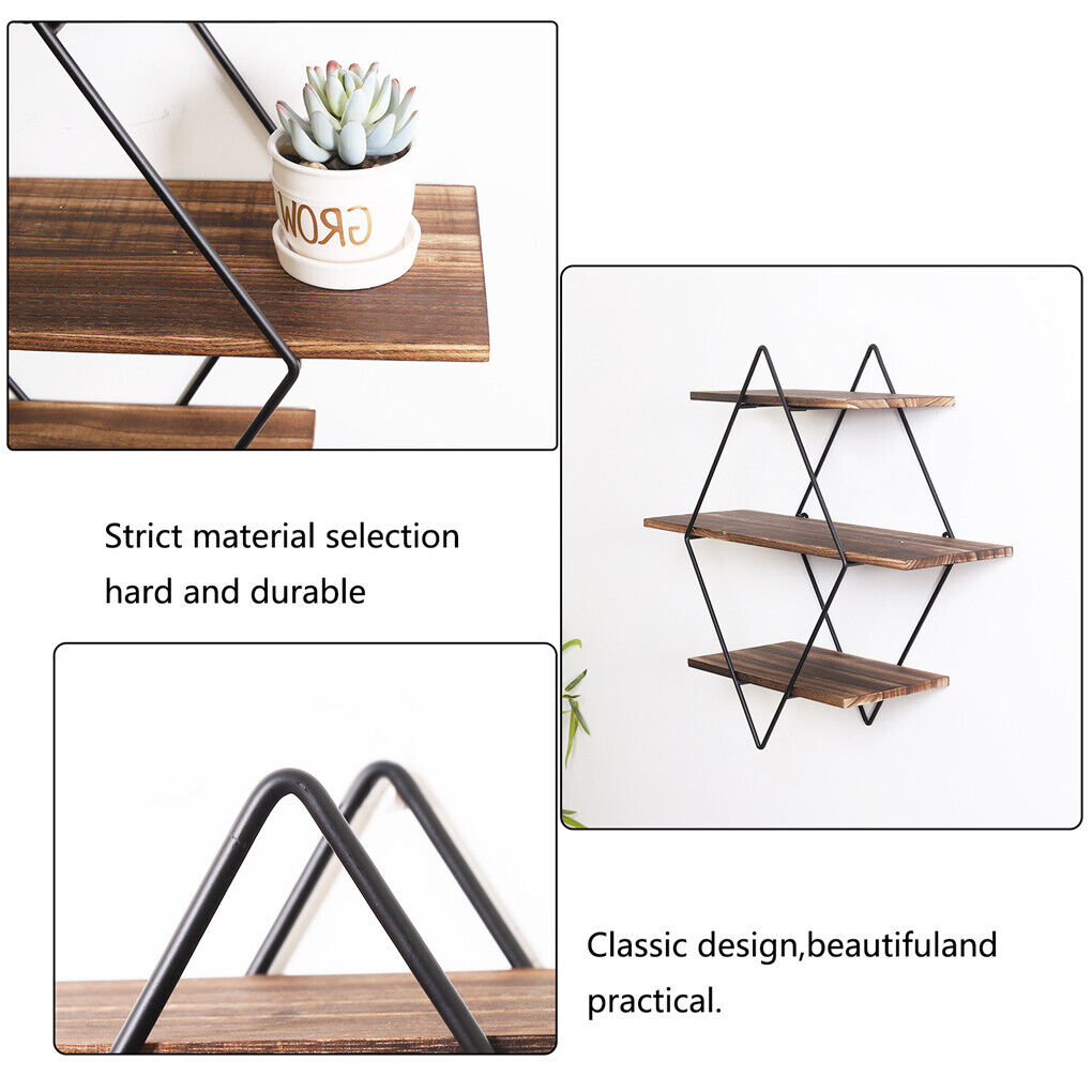 Rustic 3-Tier Floating Wall Shelves