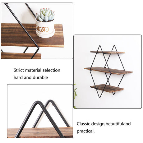 Rustic 3-Tier Floating Wall Shelves