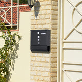 Wall mounted lockable galvanised steel mailbox with copper lock