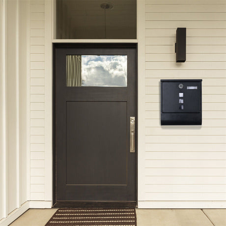 Wall mounted lockable galvanised steel mailbox with copper lock