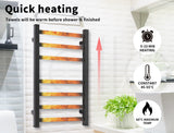 7-Bar Electric Heated Towel Rail in Black