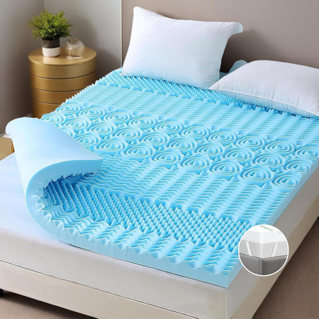 8cm 7-Zone Memory Foam Mattress Topper — King, Targeted Postural Support — Allure Home Collections