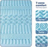 8cm 7-Zone Memory Foam Mattress Topper — King, Targeted Postural Support — Allure Home Collections
