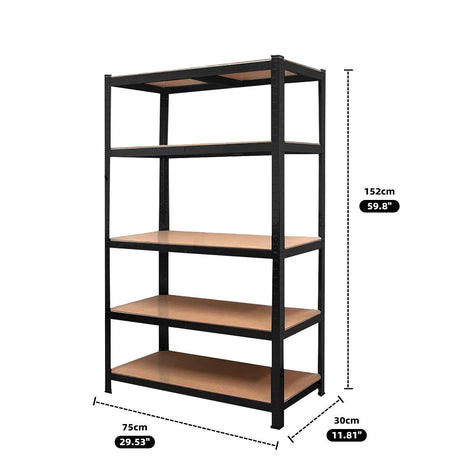 Heavy duty steel warehouse shelving rack 75 x 30 x 152 cm
