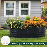 Oval Galvanised Steel Raised Garden Bed — 160 x 80 x 42cm — Allure Home Collections