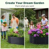 Oval Galvanised Steel Raised Garden Bed — 160 x 80 x 42cm — Allure Home Collections