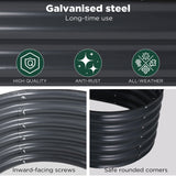 Oval Galvanised Steel Raised Garden Bed — 160 x 80 x 42cm — Allure Home Collections
