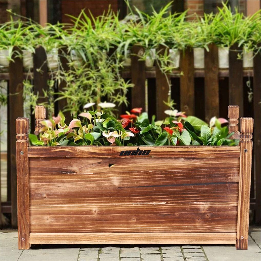 Medium Pine Wood Raised Garden Planter Box — 60 x 30 x 33cm — Allure Home Collections