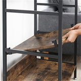 Three tier clothes rack with hanging rail and adjustable shelves