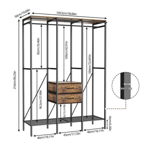 XXL Heavy Duty Wardrobe Closet with Storage