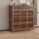 Stylish XL 4-Tier Wooden Shoe Rack Organizer