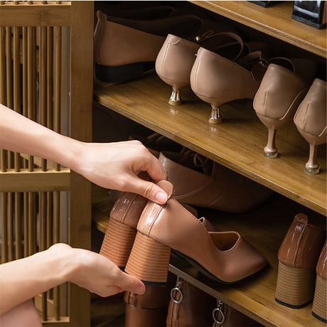 Stylish XL 4-Tier Wooden Shoe Rack Organizer