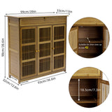Wooden four tier shoe storage cabinet with three doors