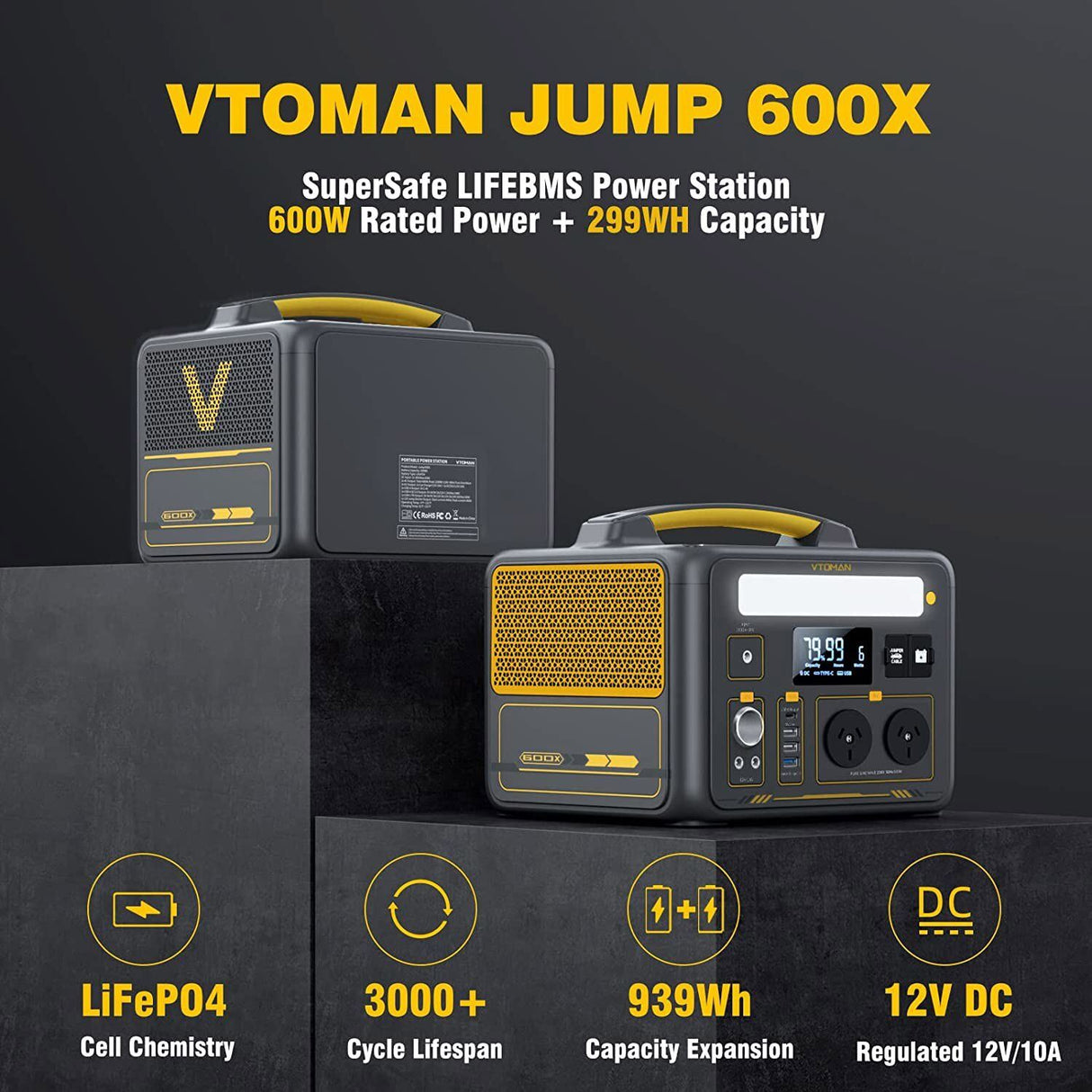 Portable Power Station, 600W with 110W Solar Panel, view 2