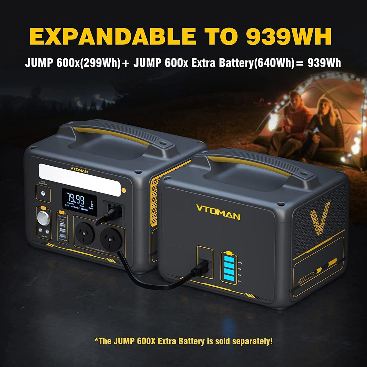 Portable Power Station, 600W with 110W Solar Panel, view 4