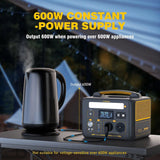 Portable Power Station, 600W with 110W Solar Panel, view 6