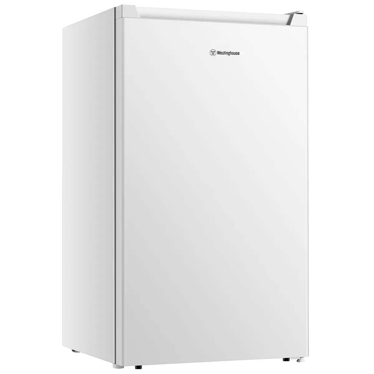 Food storage drawer inside the compact white bar fridge