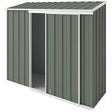 Narrow slider garden shed 2.25 x 0.78 m in mist green with sliding door