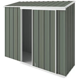 Narrow slider garden shed 2.25 x 0.78 m in mist green with sliding door