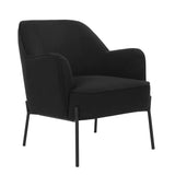 Lincoln black linen look armchair in a modern living room